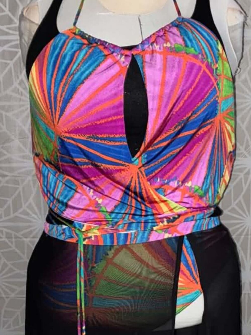Fashion Nova Vibrant Halter Swim Set — Multicolor + Black (SWIM SET) Size 3XL